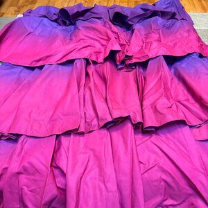 A-Line High Waisted Falbala Solid Color Long Skirts Skirts Bottoms